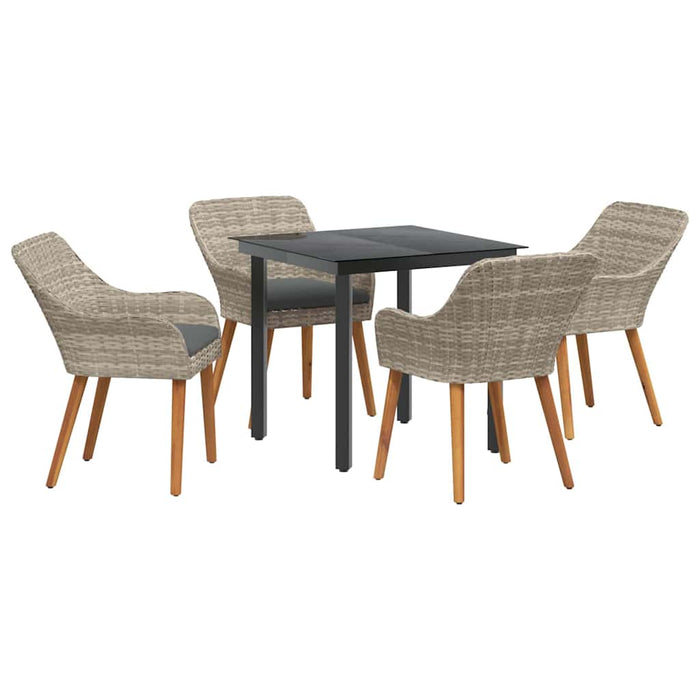 Set de dining 5 pcs Gri deschis și Negru Mediu - WALTI WALTI