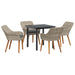 Set de dining 5 pcs Gri deschis și Negru Mediu - WALTI WALTI