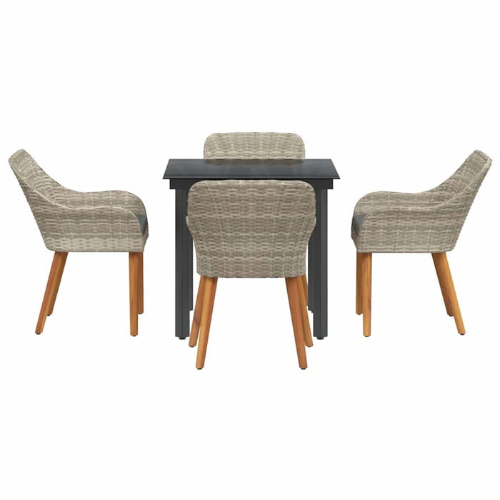 Set de dining 5 pcs Gri deschis și Negru Mediu - WALTI WALTI
