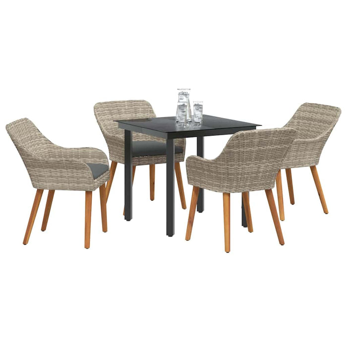 Set de dining 5 pcs Gri deschis și Negru Mediu - WALTI WALTI