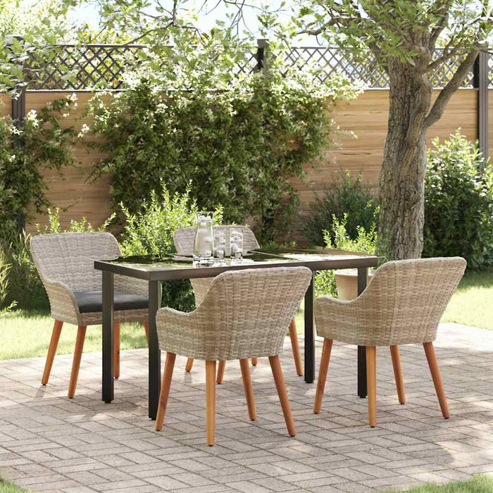 Set de dining 5 pcs Gri deschis și Negru 140 x 70 x 74 cm - WALTI WALTI