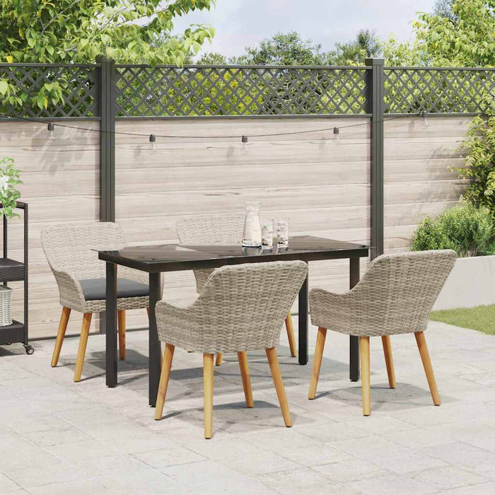 Set de dining 5 pcs Gri deschis și Negru 140 x 70 x 74 cm - WALTI WALTI