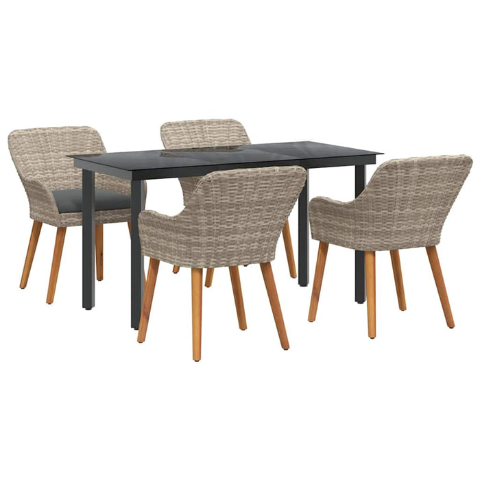 Set de dining 5 pcs Gri deschis și Negru 140 x 70 x 74 cm - WALTI WALTI