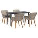 Set de dining 5 pcs Gri deschis și Negru 140 x 70 x 74 cm - WALTI WALTI