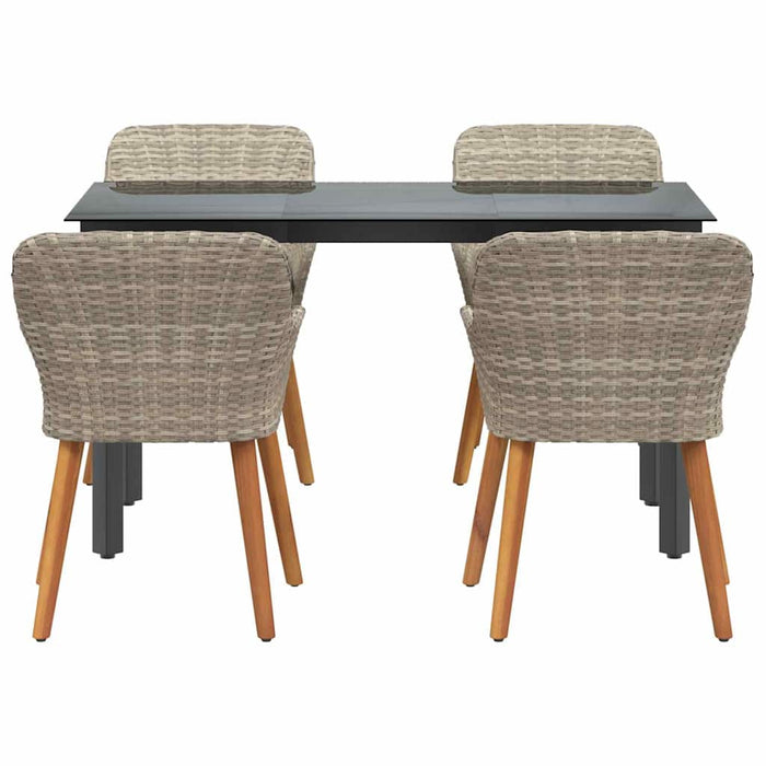 Set de dining 5 pcs Gri deschis și Negru 140 x 70 x 74 cm - WALTI WALTI