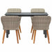 Set de dining 5 pcs Gri deschis și Negru 140 x 70 x 74 cm - WALTI WALTI