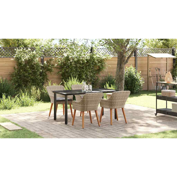 Set de dining 5 pcs Gri deschis și Negru 160 x 80 x 74 cm - WALTI WALTI