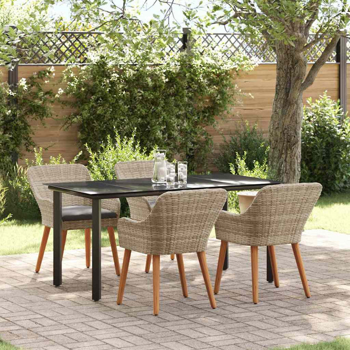 Set de dining 5 pcs Gri deschis și Negru 160 x 80 x 74 cm - WALTI WALTI