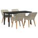 Set de dining 5 pcs Gri deschis și Negru 160 x 80 x 74 cm - WALTI WALTI