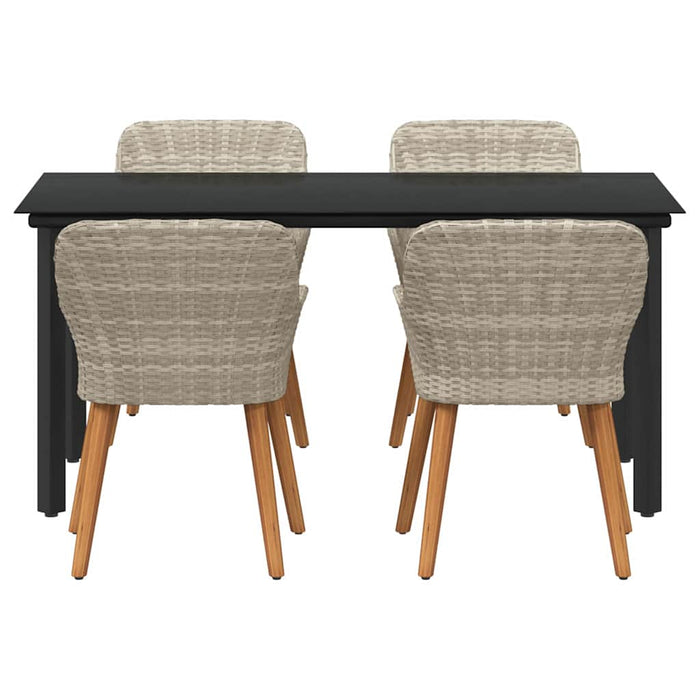 Set de dining 5 pcs Gri deschis și Negru 160 x 80 x 74 cm - WALTI WALTI