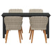 Set de dining 5 pcs Gri deschis și Negru 160 x 80 x 74 cm - WALTI WALTI