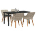 Set de dining 5 pcs Gri deschis și Negru 160 x 80 x 74 cm - WALTI WALTI