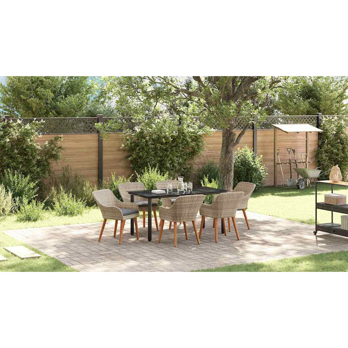 Set de dining 7 pcs Gri deschis și Negru 160 x 80 x 74 cm - WALTI WALTI