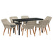 Set de dining 7 pcs Gri deschis și Negru 160 x 80 x 74 cm - WALTI WALTI