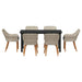 Set de dining 7 pcs Gri deschis și Negru 160 x 80 x 74 cm - WALTI WALTI