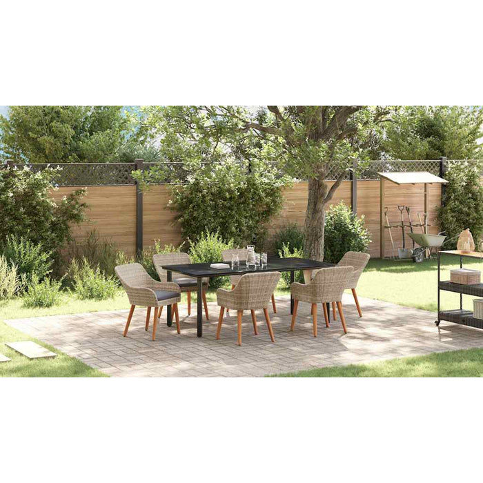 Set de dining 7 pcs Gri deschis și Negru 200x100x74 cm - WALTI WALTI