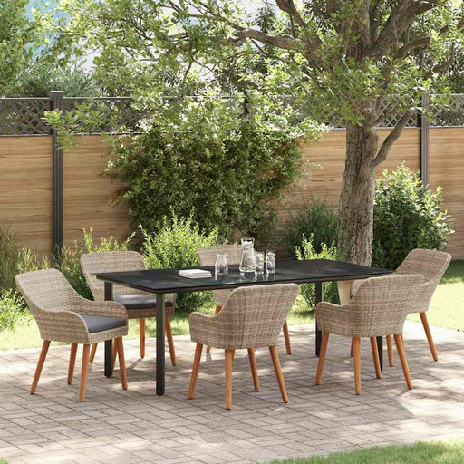 Set de dining 7 pcs Gri deschis și Negru 200x100x74 cm - WALTI WALTI