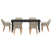 Set de dining 7 pcs Gri deschis și Negru 200x100x74 cm - WALTI WALTI
