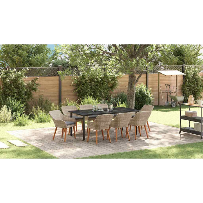 Set de dining 9 pcs Gri deschis și Negru 200x100x74 cm - WALTI WALTI