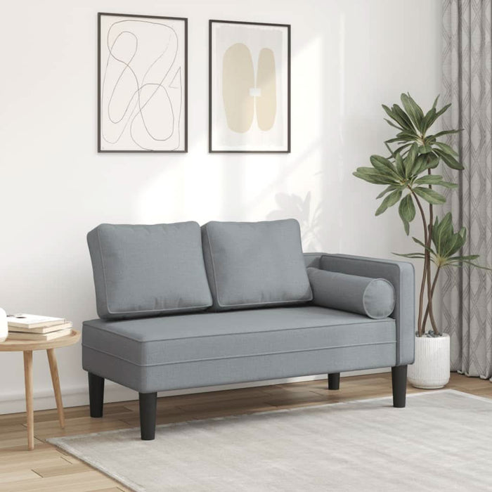 Șezlong cu perne, gri deschis, material textil - WALTI WALTI