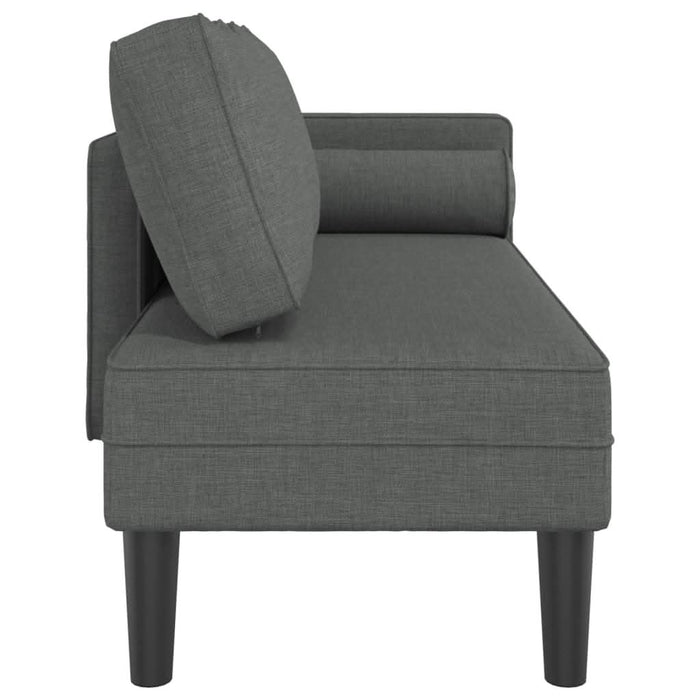Șezlong cu perne, gri închis, material textil - WALTI WALTI