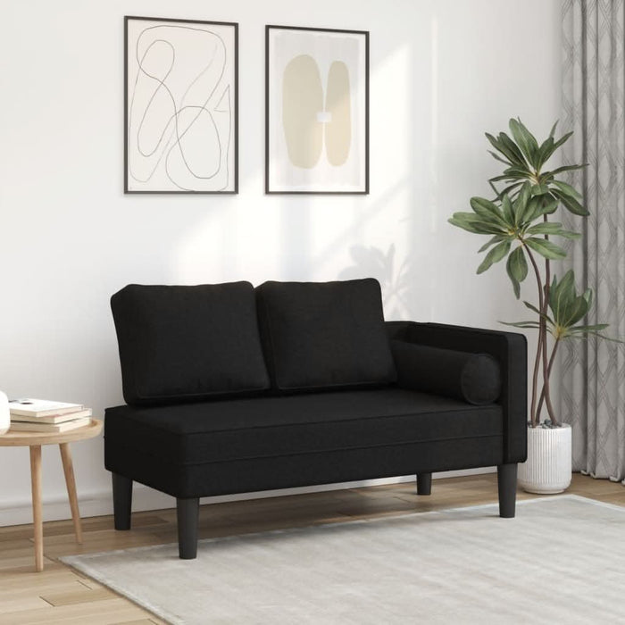 Șezlong cu perne, negru, material textil - WALTI WALTI