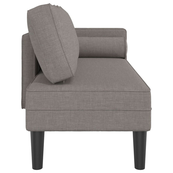 Șezlong cu perne, gri taupe, material textil - WALTI WALTI