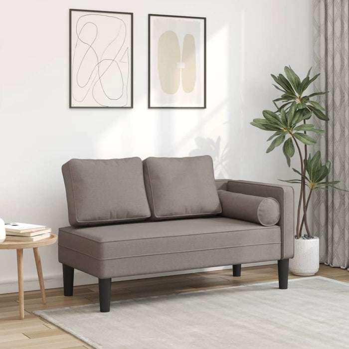 Șezlong cu perne, gri taupe, material textil - WALTI WALTI
