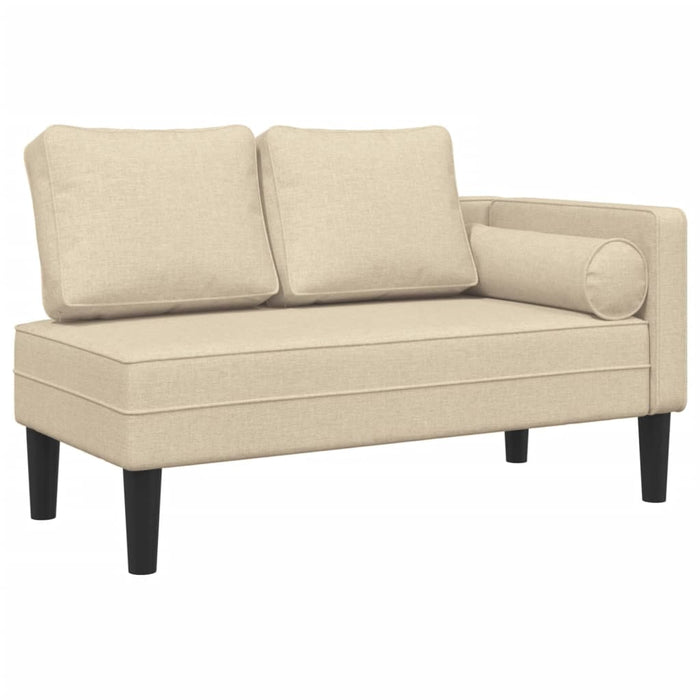 Șezlong cu perne, crem, material textil - WALTI WALTI