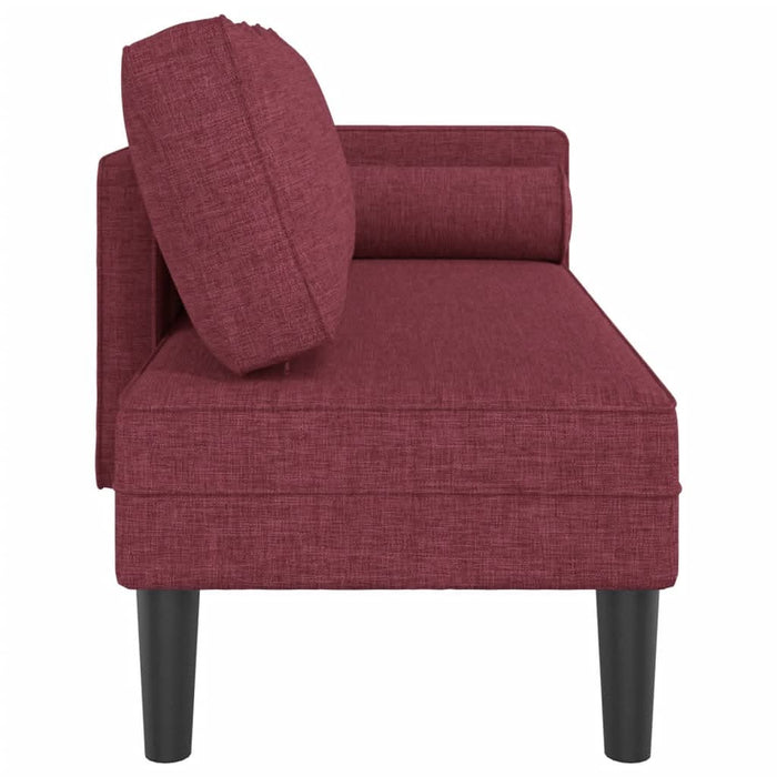 Fotoliu șezlong cu perne, roșu vin, material textil - WALTI WALTI