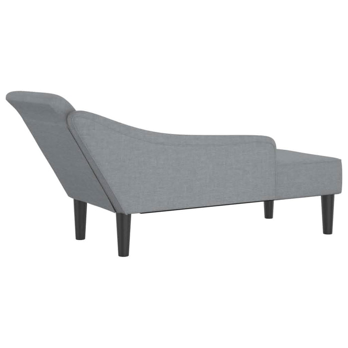 Șezlong cu perne, gri deschis, material textil - WALTI WALTI