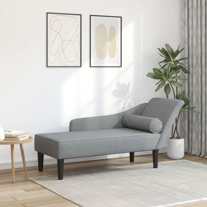 Șezlong cu perne, gri deschis, material textil - WALTI WALTI