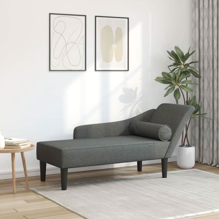 Șezlong cu perne, gri închis, material textil - WALTI WALTI