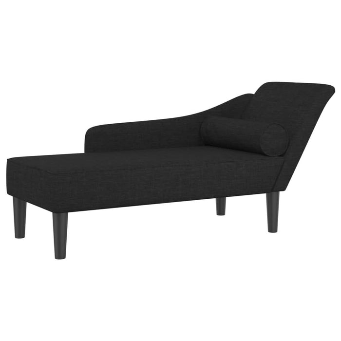 Șezlong cu perne, negru, material textil - WALTI WALTI