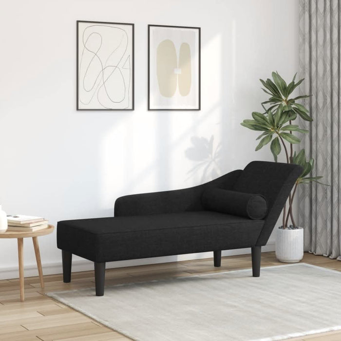 Șezlong cu perne, negru, material textil - WALTI WALTI