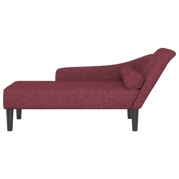 Fotoliu șezlong cu perne, roșu vin, material textil - WALTI WALTI