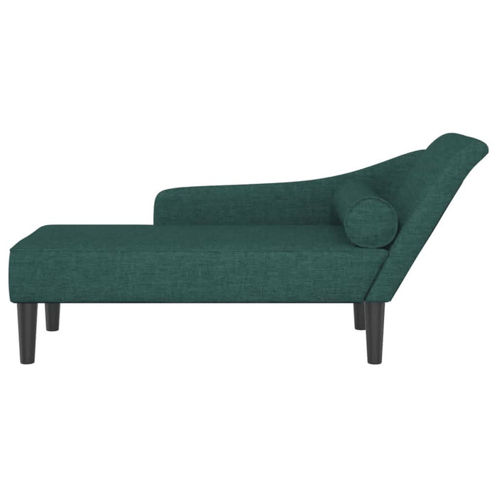 Șezlong cu perne, verde închis, material textil - WALTI WALTI