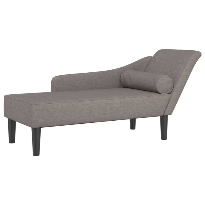 Șezlong cu perne, gri taupe, material textil - WALTI WALTI