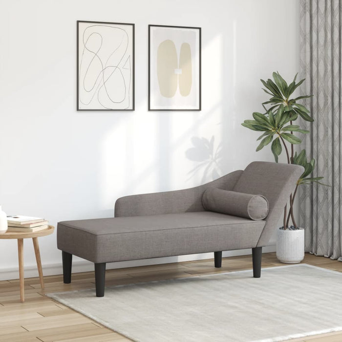 Șezlong cu perne, gri taupe, material textil - WALTI WALTI