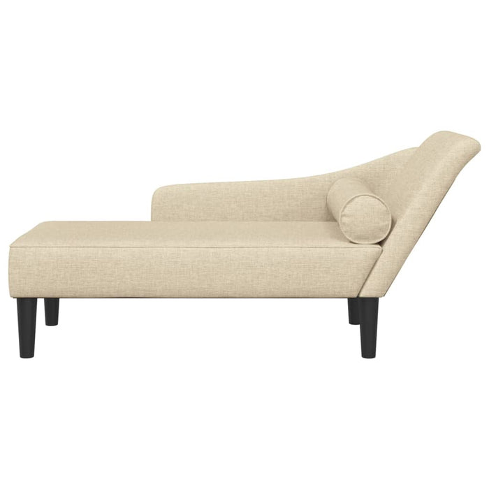Șezlong cu perne, crem, material textil WALTI