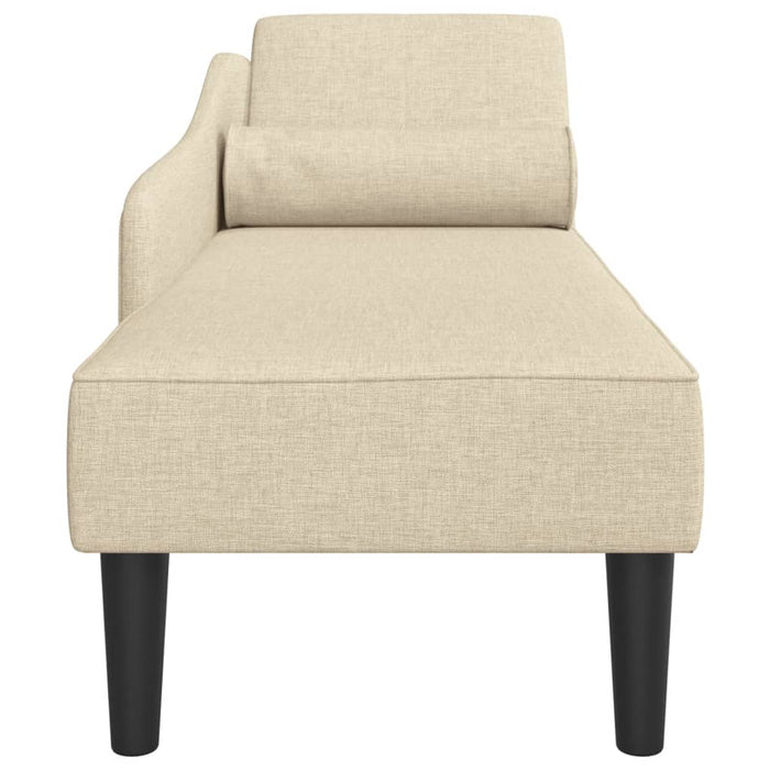 Șezlong cu perne, crem, material textil WALTI