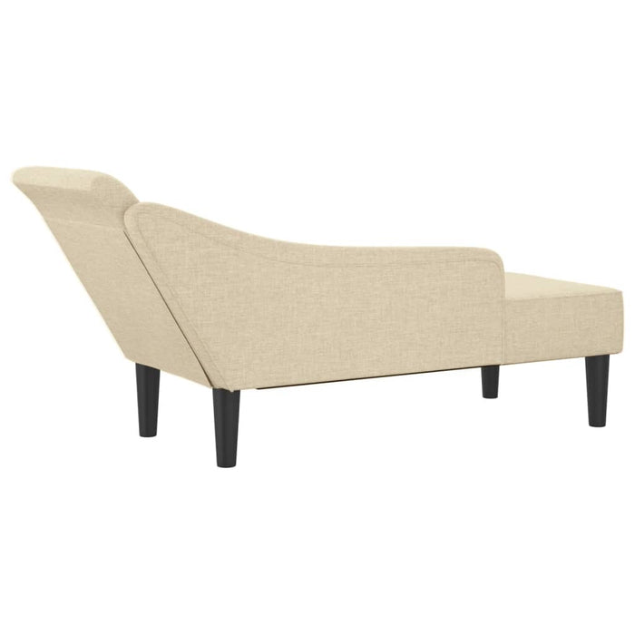 Șezlong cu perne, crem, material textil WALTI