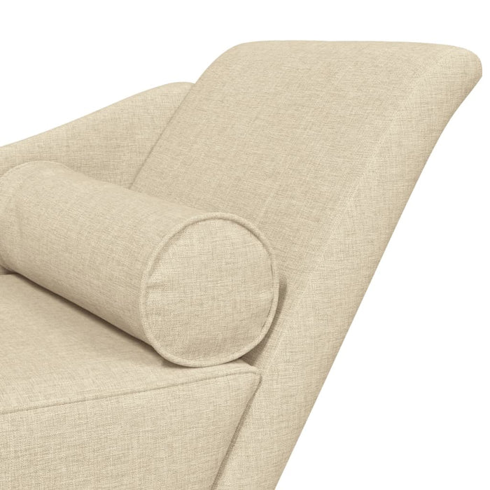 Șezlong cu perne, crem, material textil WALTI