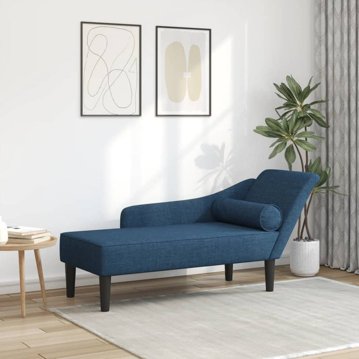 Șezlong cu perne, albastru, material textil - WALTI WALTI