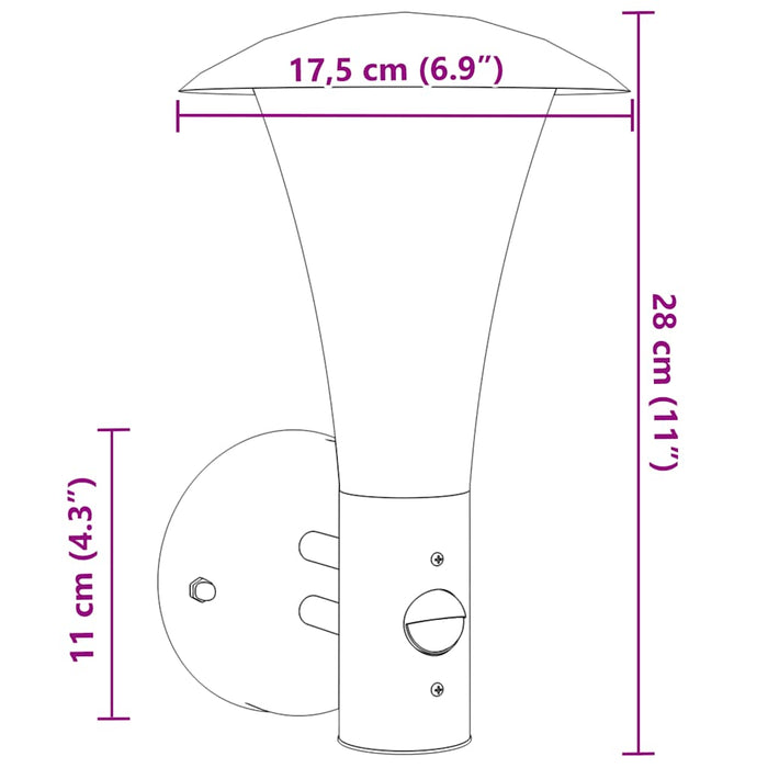 Lămpi exterioare de perete cu senzori, 2 buc., negru, oțel inox - WALTI WALTI