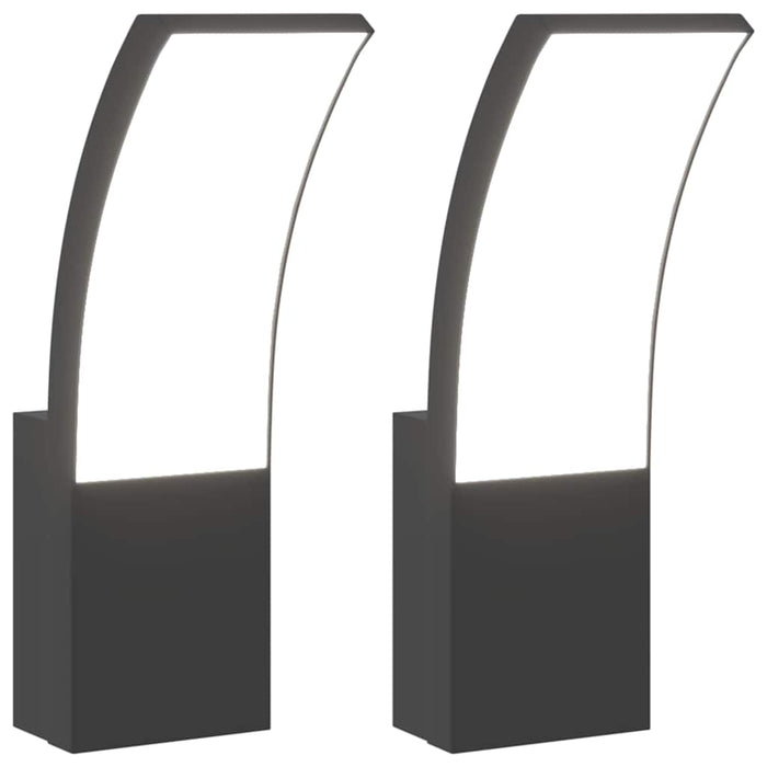 Lămpi exterioare de perete cu LED 2 buc. negru, aluminiu turnat - WALTI WALTI