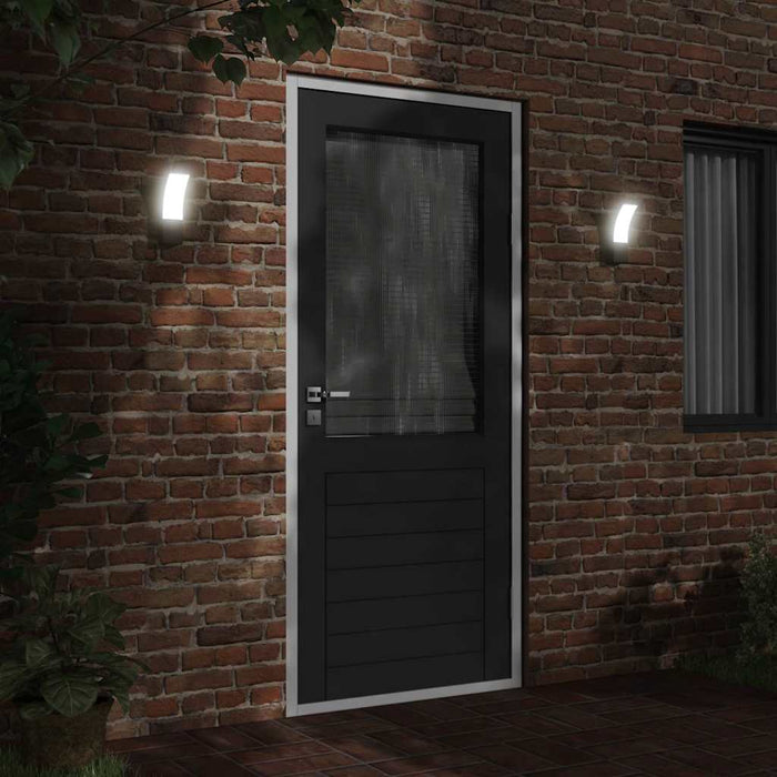 Lămpi exterioare de perete cu LED 2 buc. negru, aluminiu turnat - WALTI WALTI