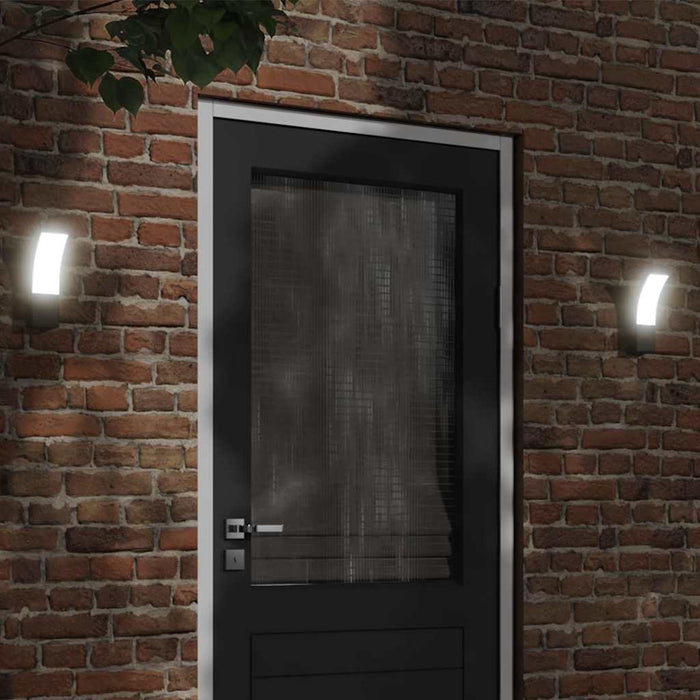 Lămpi exterioare de perete cu LED 2 buc. negru, aluminiu turnat - WALTI WALTI
