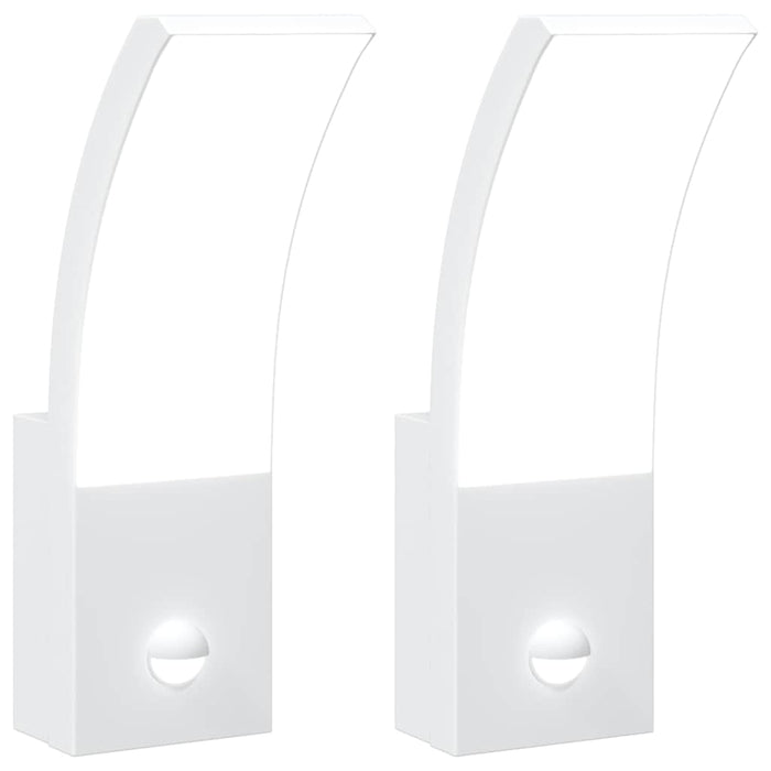 Lămpi exterioare de perete LED/senzor 2 buc alb aluminiu turnat - WALTI WALTI