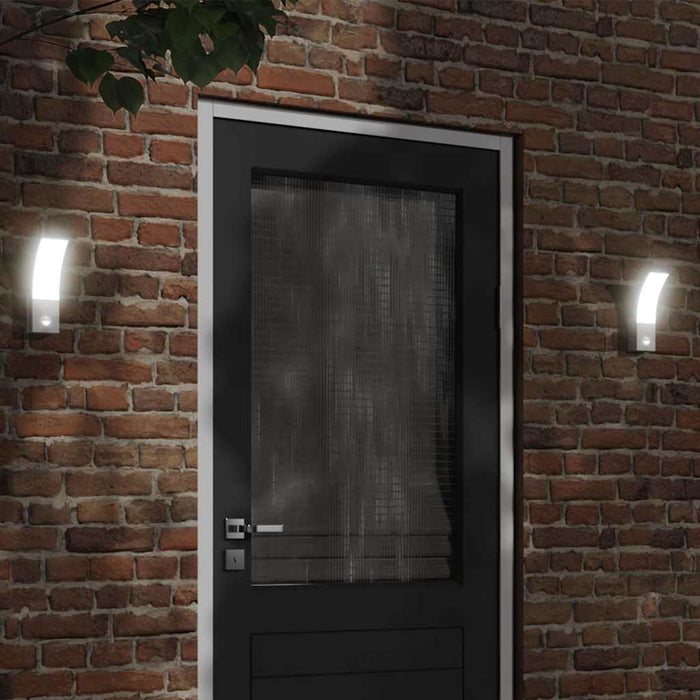 Lămpi exterioare de perete LED/senzor 2 buc alb aluminiu turnat - WALTI WALTI